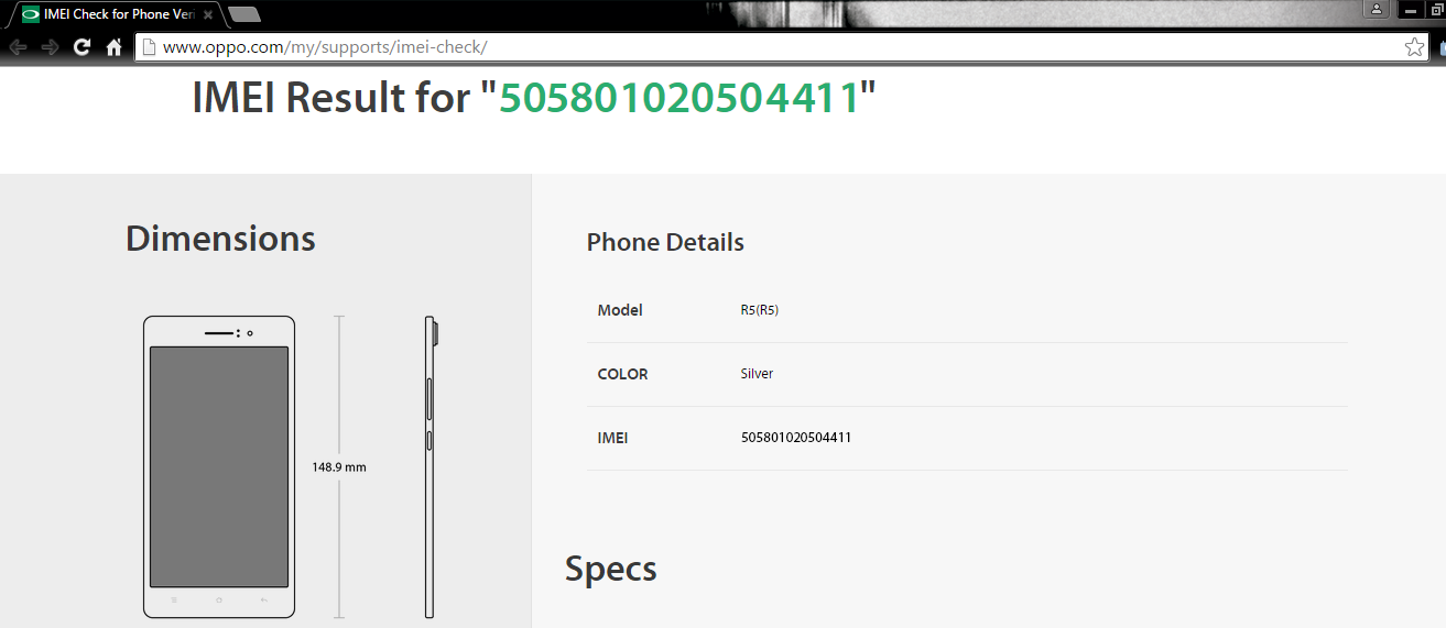 OPPO IMEI Checker - 2