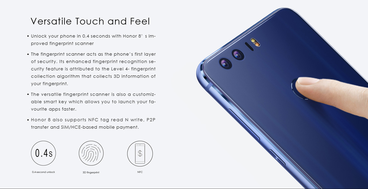 8 Reasons to Get an Honor 8 — 3D Fingerprint