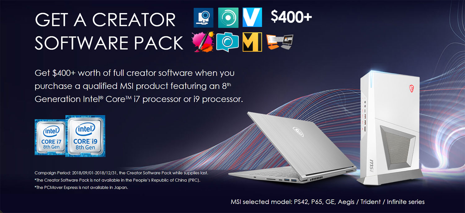 MSI Offers Creator Software Pack Bundle