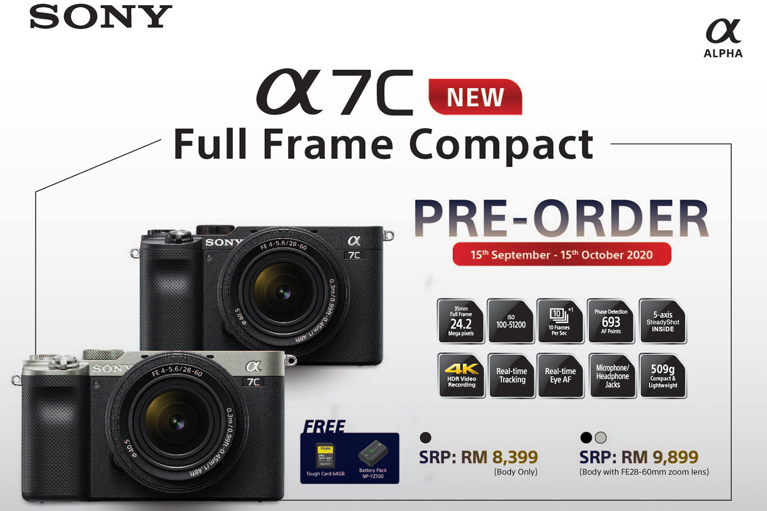 Sony α7C Now Available for Pre-Order