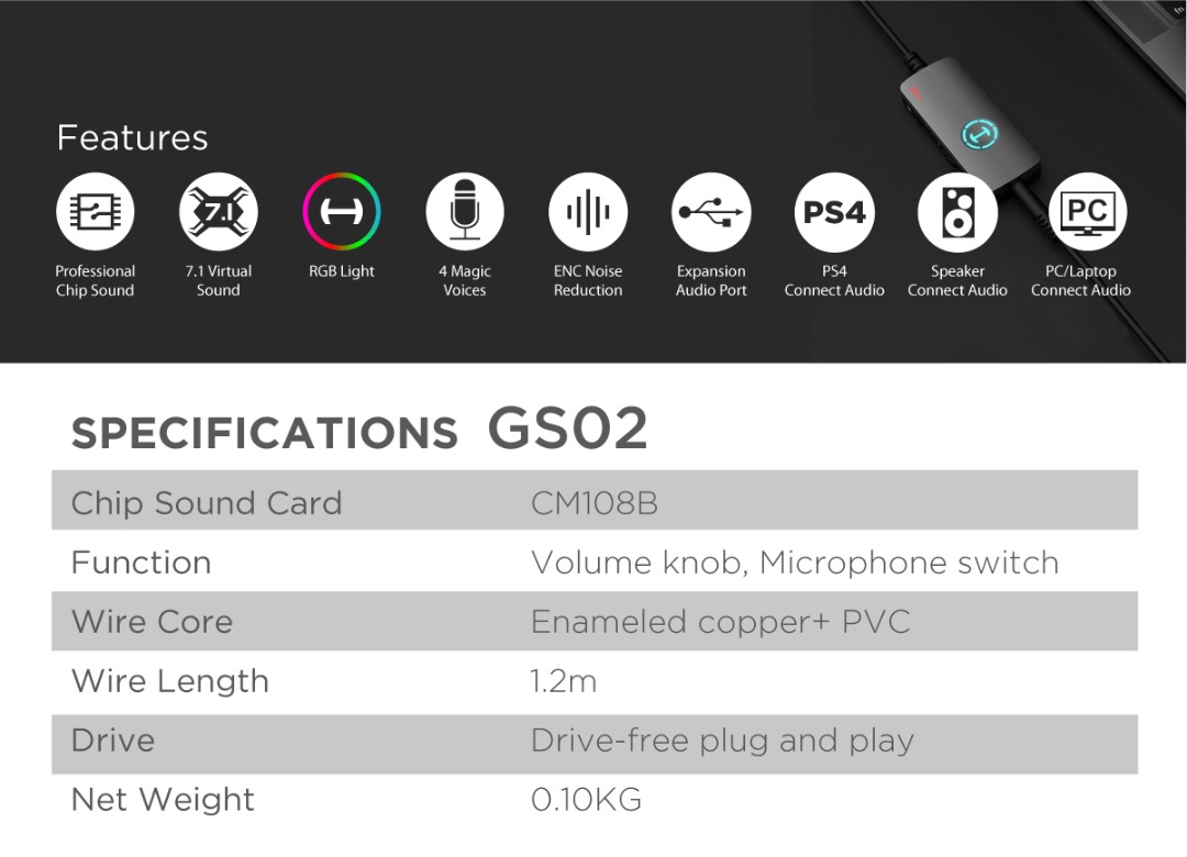 Edifier GS02 Specs